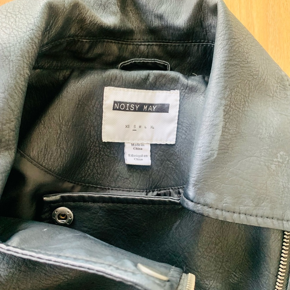 NOISY MAY Faux Leather Bomber Jacket - Picture 1 of 3